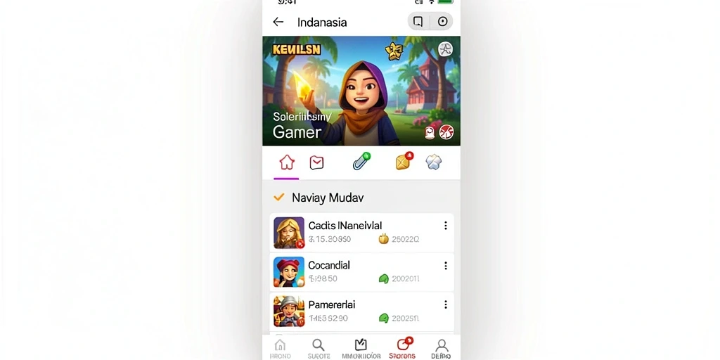 Tampilan menu utama yang interaktif.